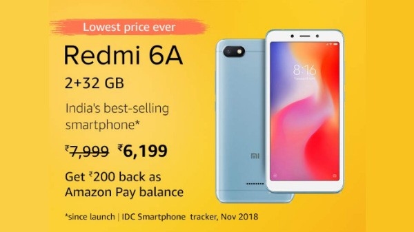 Redmi 6a પર 23 ટકા ડિસ્કાઉન્ટ